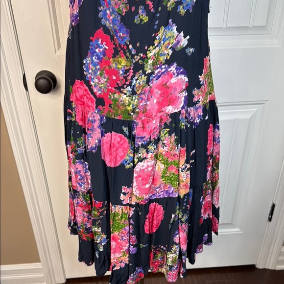 Catch Me Floral V-Neck Dress Sz L - Picture 11 of 12